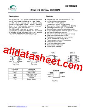 EC24C02B Datasheet(PDF) - E-CMOS Corporation