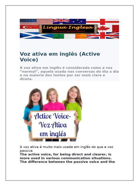 Voz Grave Em Ingles - Entenda a Voz Ativa em Inglês | PDF | Assunto (gramática) | Linguística