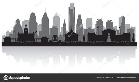 Philadelphia Pennsylvania city skyline silhouette Stock Vector Image by ...