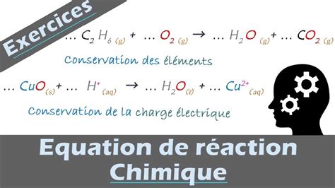 Equilibrer une équation de réaction chimique Exercice corrigé