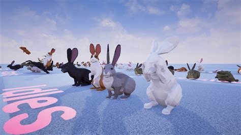 3D Model Poly Art Rabbits VR AR Low Poly Rigged Animated CGTrader