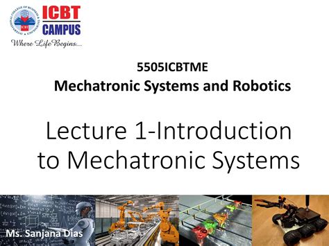 Introduction To Mechatronic Systems Lecture Overview Ppt