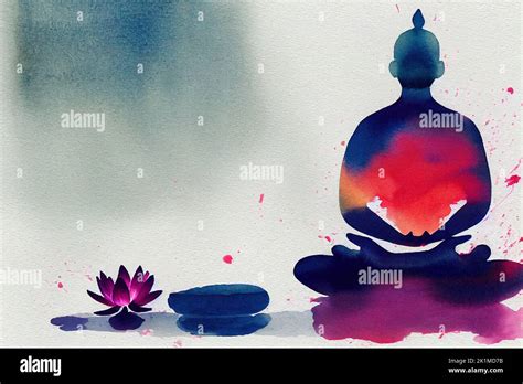 The Watercolor Artwork Of A Yoga Pose Concept Of A Healthy Lifestyle