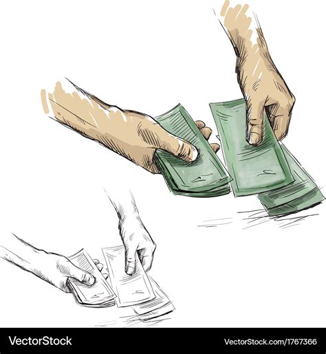 Hands counting cash money Royalty Free Vector Image