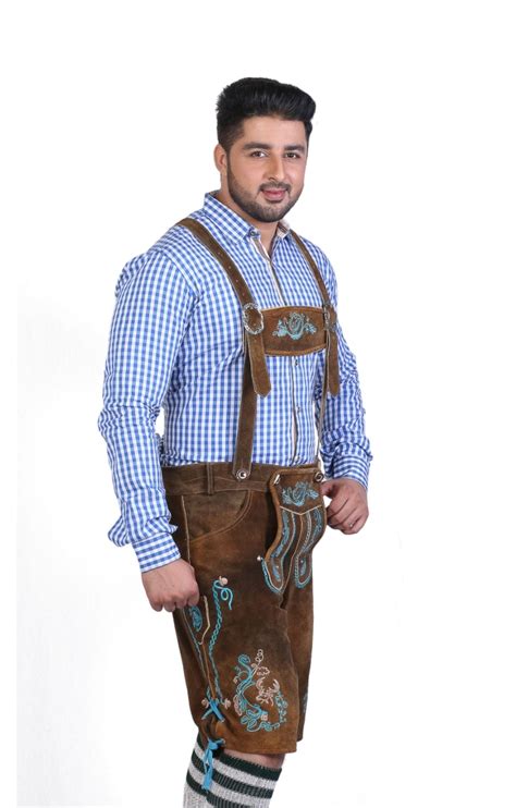 Traditional German Lederhosen Brown Rose Lederhosen Store