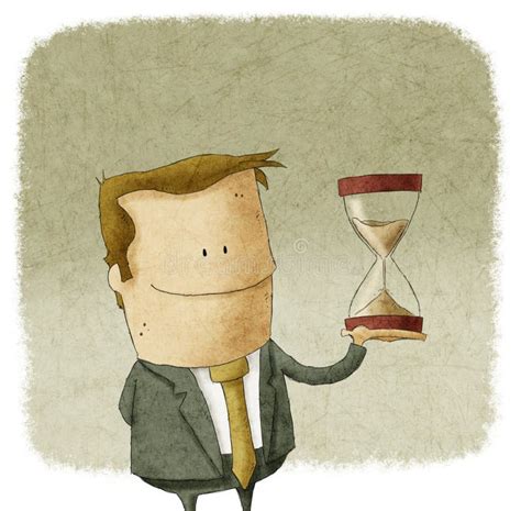 Hombre Con Reloj De Arena a Disposición Stock de ilustración