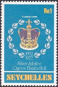 Stamp St Edward S Crown Seychelles Silver Jubilee Of QEII Coronation