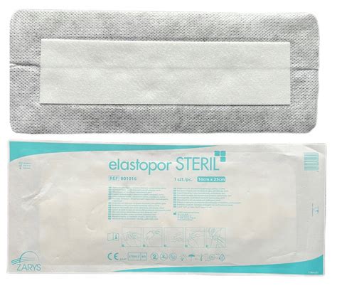 PLASTER OPATRUNKOWY OPATRUNEK JAŁOWY STERYLNY ELASTOPOR STERIL 10x25cm