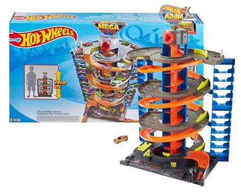 HOT WHEELS CITY ZESTAW ZAKRĘCONY MEGA GARAŻ PARKING autko 1 64