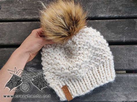 Snowflake Bulky Chunky Knit Hat Free Pattern Crazy Hands