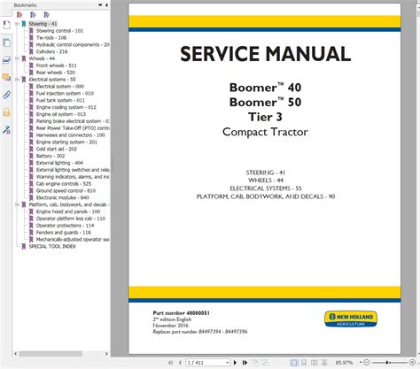 New Holland Compact Tractor Boomer Service Manual