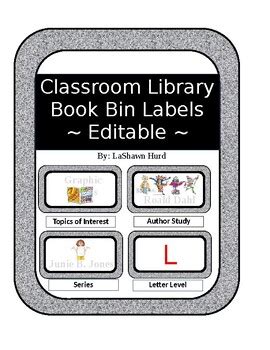 Classroom Library Book Bin Labels EDITABLE By LaShawn Hurd TpT