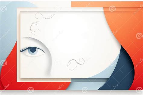 An Illustration Of A Womans Face With A Red Blue And White Background