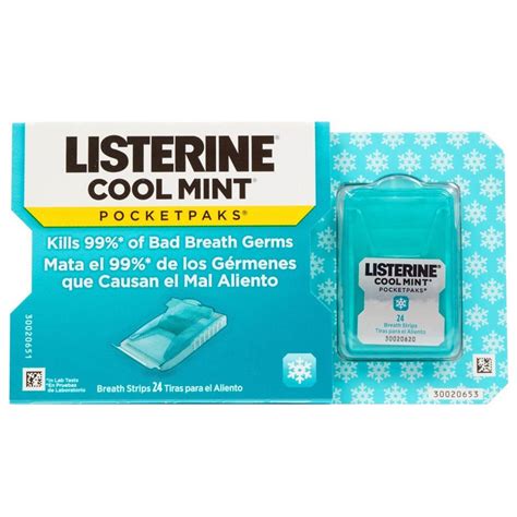 Listerine Cool Mint Pocket Paks Breath Freshener Strips Count Price