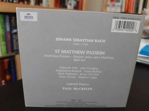 J S Bach St Matthew Passion Matthäus Passion Paul Mccreesh 2 Cd