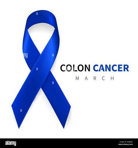 Colorectal Colon Cancer Awareness Month Realistic Dark Blue Ribbon