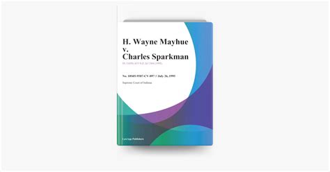 H Wayne Mayhue V Charles Sparkman On Apple Books