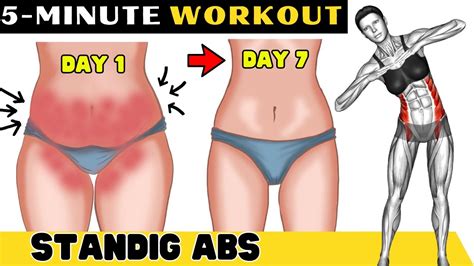 5 Min STANDING ABS Workout Lose UPPER BELLY And LOWER BELLY Fat In 1