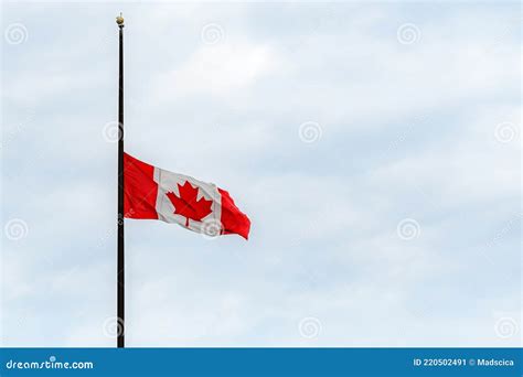 Canadian Flag at Half Mast stock image. Image of identity - 220502491