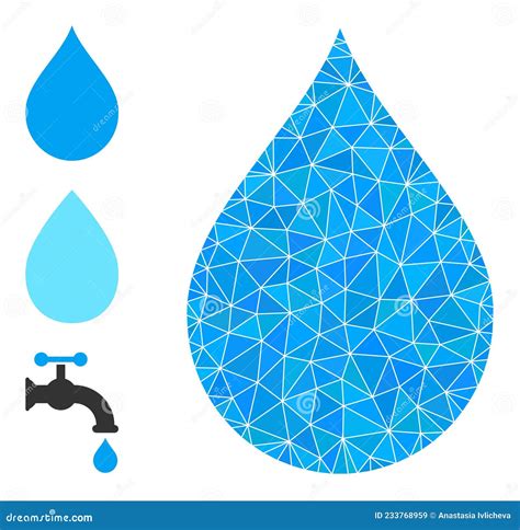 Vector Triangle Filled Drop Icon And Other Icons Stock Vector