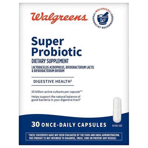 Walgreens Super Probiotic Digestive Support Capsules 20 Billion Active