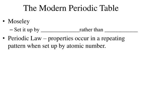 Ppt The Modern Periodic Table Powerpoint Presentation Free Download