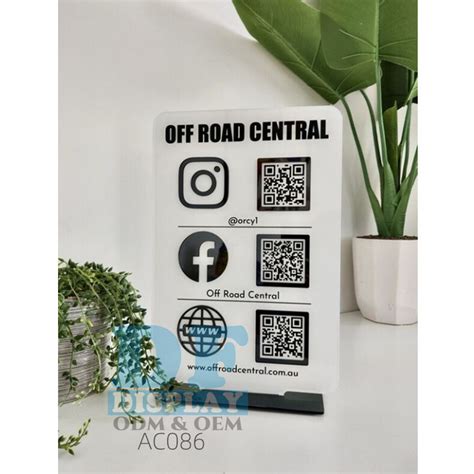 Custom Countertop Clear Acrylic Qr Code Holder Payment Qr Code Display