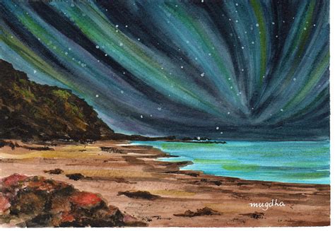 Northern Lights Painting By Mugdha Kakade Fine Art America