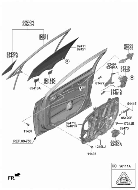 82655 L1000 Genuine Hyundai Base Assembly FR Dr O S Handle LH