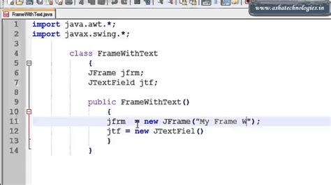 Java Swings Tutorials 5 Creating Text Field In Frame In Java Swings