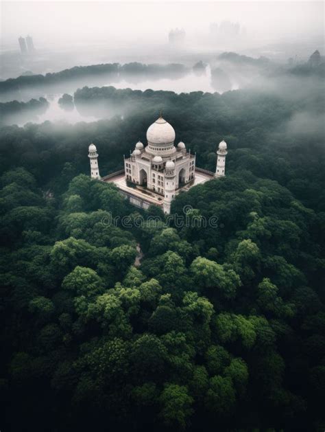 AI Generated Illustration Of A Stunning Aerial View Of The Taj Mahal