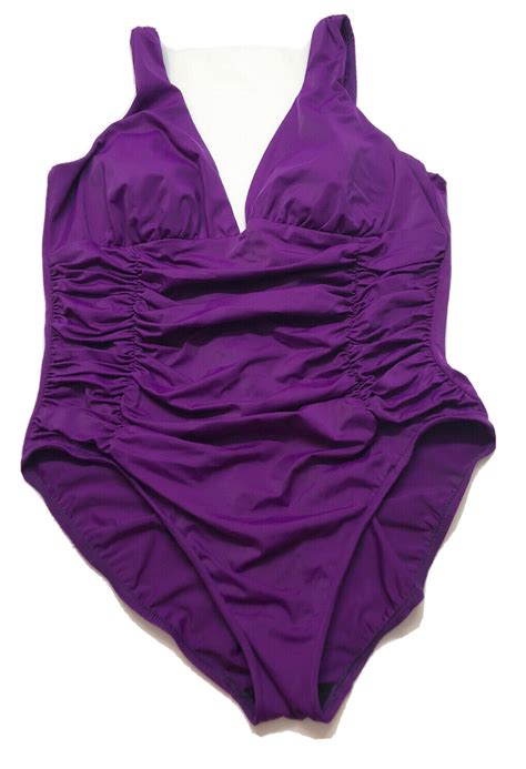 Miraclesuit One Piece Ruched Swimsuit Slimming Purple Gem