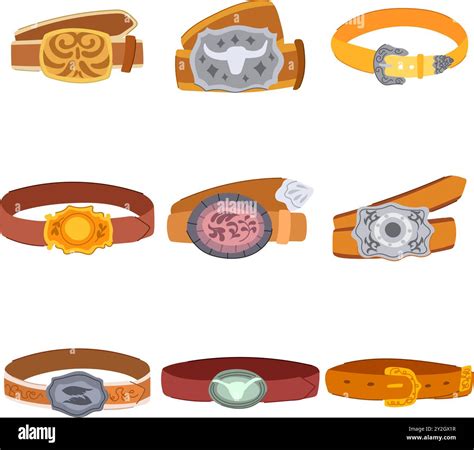 Belt Cowboy Set Cartoon Vector Illustration Stock Vector Image And Art