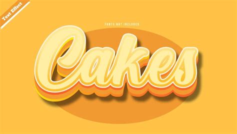 Premium Vector Cakes Text Effect Design Vector Vector Editable 3d Text