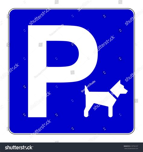 Dog Parking Sign Blue Parking Sign Vector De Stock Libre De Regalías