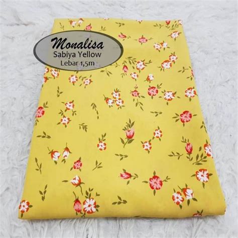 Jual KAIN MONALISA SABIYA YELLOW HARGA PER 0 5 METER Shopee Indonesia