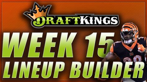 Draftkings Nfl Week 15 Lineup Tips Qanda Dfs Youtube