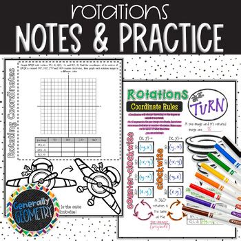 Coordinate Rotations Notes And Practice Worksheet By Generally Geometry