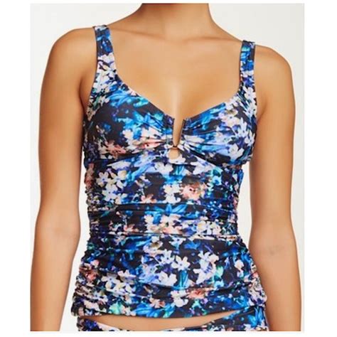 Badgley Mischka Swim Badgley Mischka Floral Boho Ruched U Wire