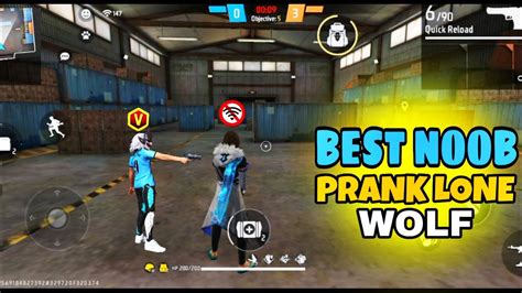 Best Noob Prank Random Player Free Fire Lone Wolf Noob Prank