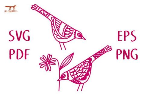 Song Birds And Flower Svg Cut File Graphic By Nic Squirrell · Creative