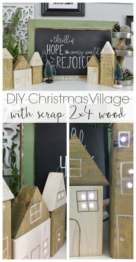 DIY Christmas Village Houses with Scrap Wood | Diy christmas village ...