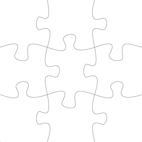 Jigsaw Pieces Template Nine Jigsaw Puzzle Parts 23548439 Vector Art At