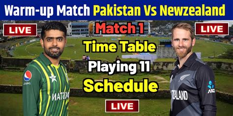 Pak Vs Nz Warm Up Match Cricket Worldcup Pakistan Warm Up Schedule