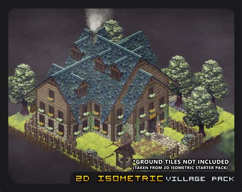 2D Isometric Village Tile Pack By Golden Skull Art