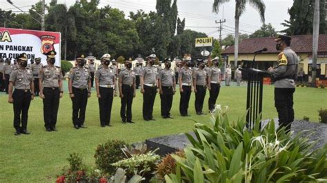 Personel Polresta Cirebon Naik Pangkat Disambut Hujan Deras Saat