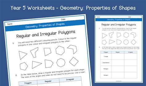 Year 5 Regular And Irregular Polygons Worksheets Ks2 Geometry Properties Of Shapes