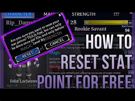 How To Reset Stat Points For Free Arcane Odyssey Youtube