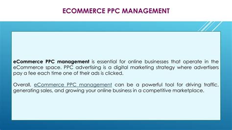 Ppt Why Ecommerce Ppc Management Is Crucial For Online Businesses