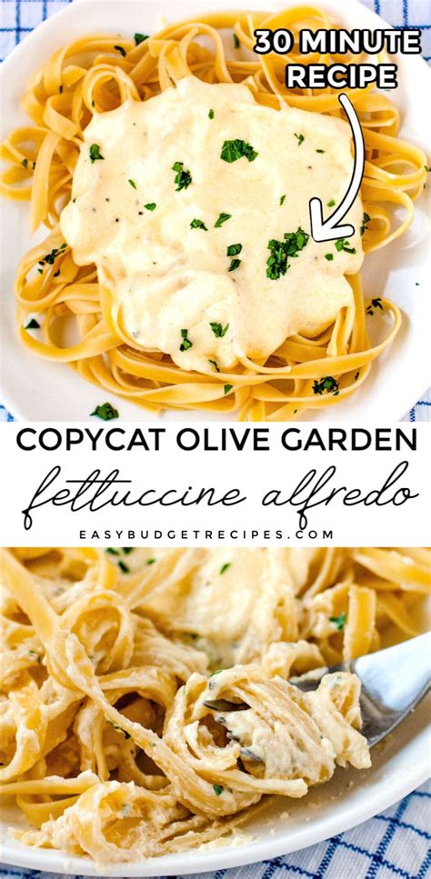 Copycat Olive Garden Fettuccine Alfredo Easy Budget Recipes